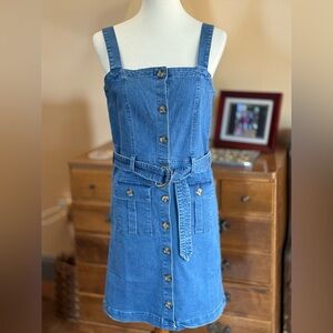 Derek Heart Blue Button-Down Denim Dress